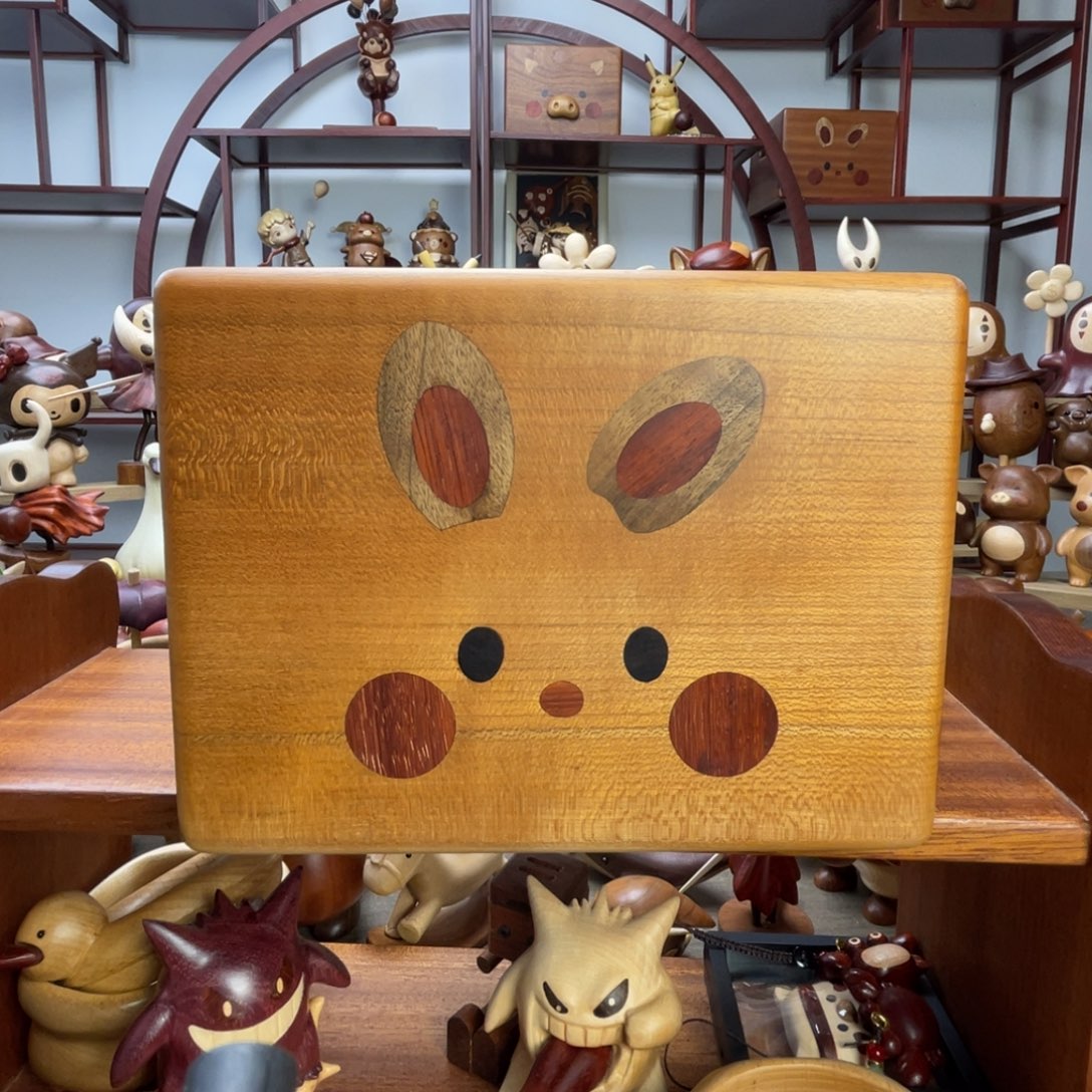 吖****木樱桃木兔子收纳框