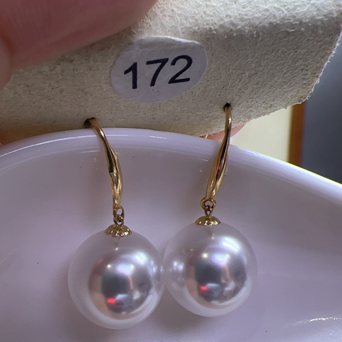 淡水珍珠耳饰18K金镶嵌