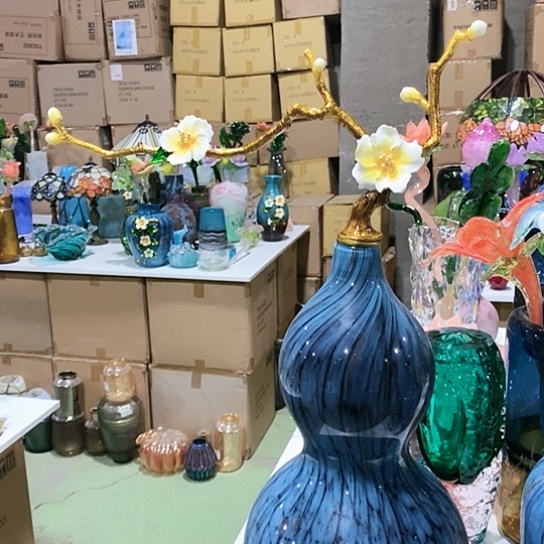 琉璃高度54厘米福禄珐琅彩花瓶