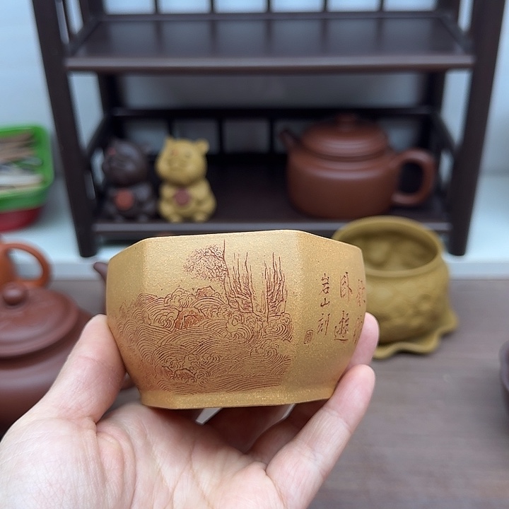 ^***^段泥茶案全手工主人杯