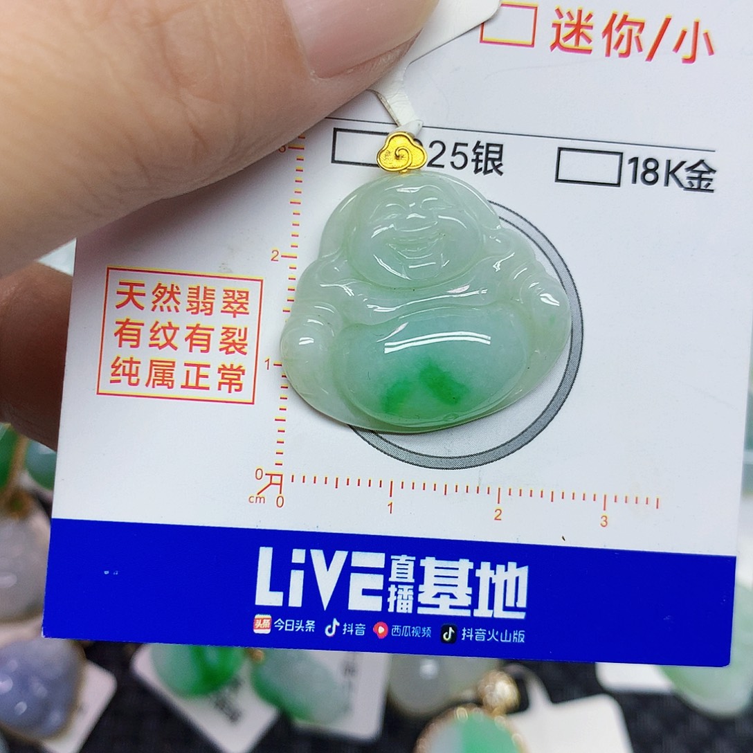 翡翠18K金镶嵌颈饰356787