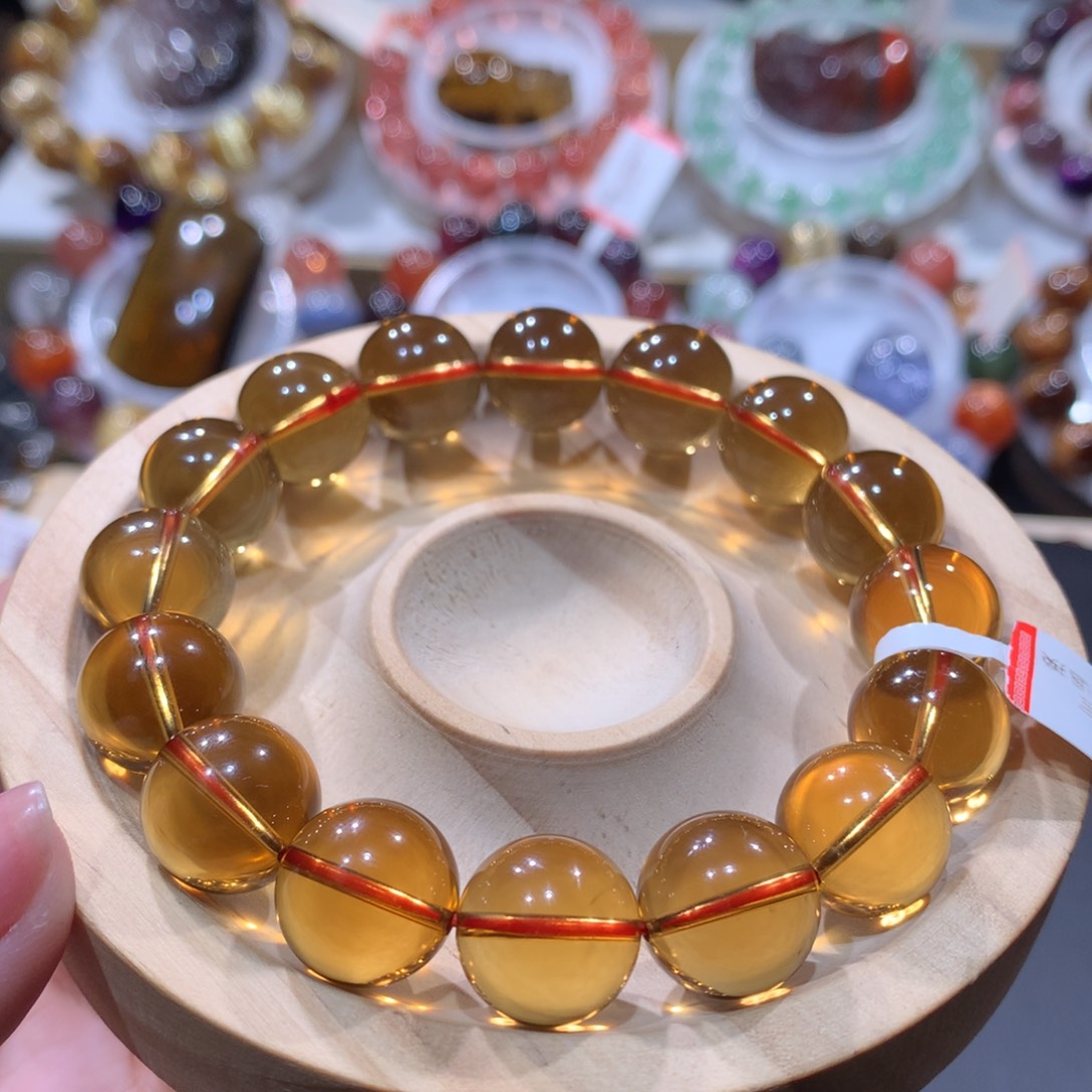 水晶手链未镶嵌黄水晶13mm