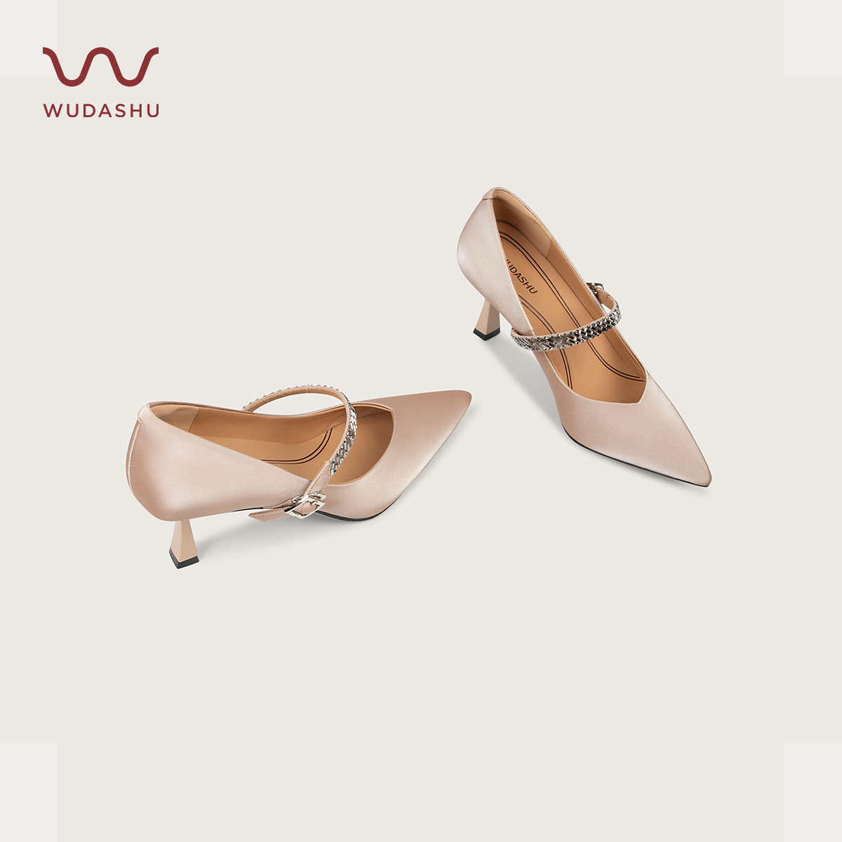 穿高跟鞋的吴大叔【护趾棉】时尚一字带女鞋尖头高奢感女鞋细跟高跟