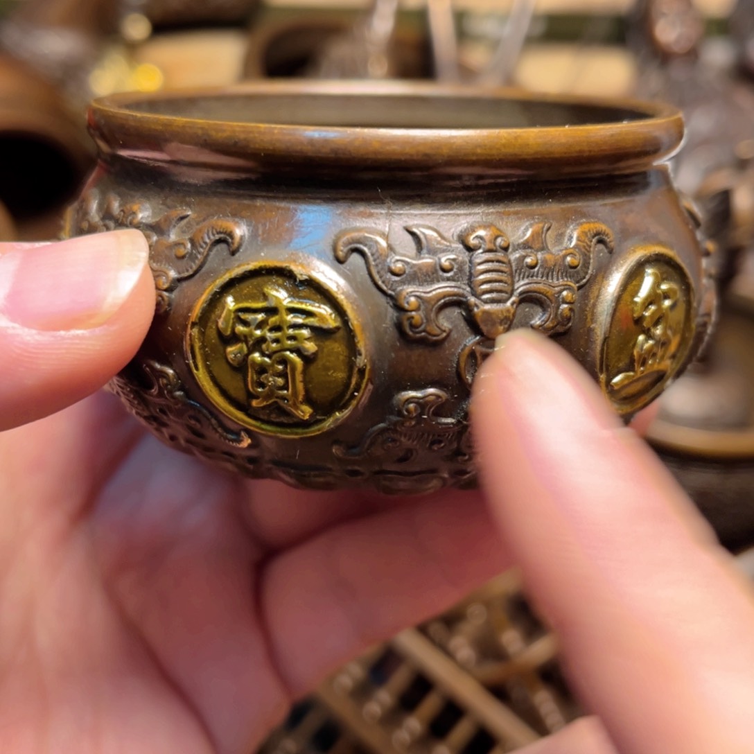 铜器摆件手把件便宜漏