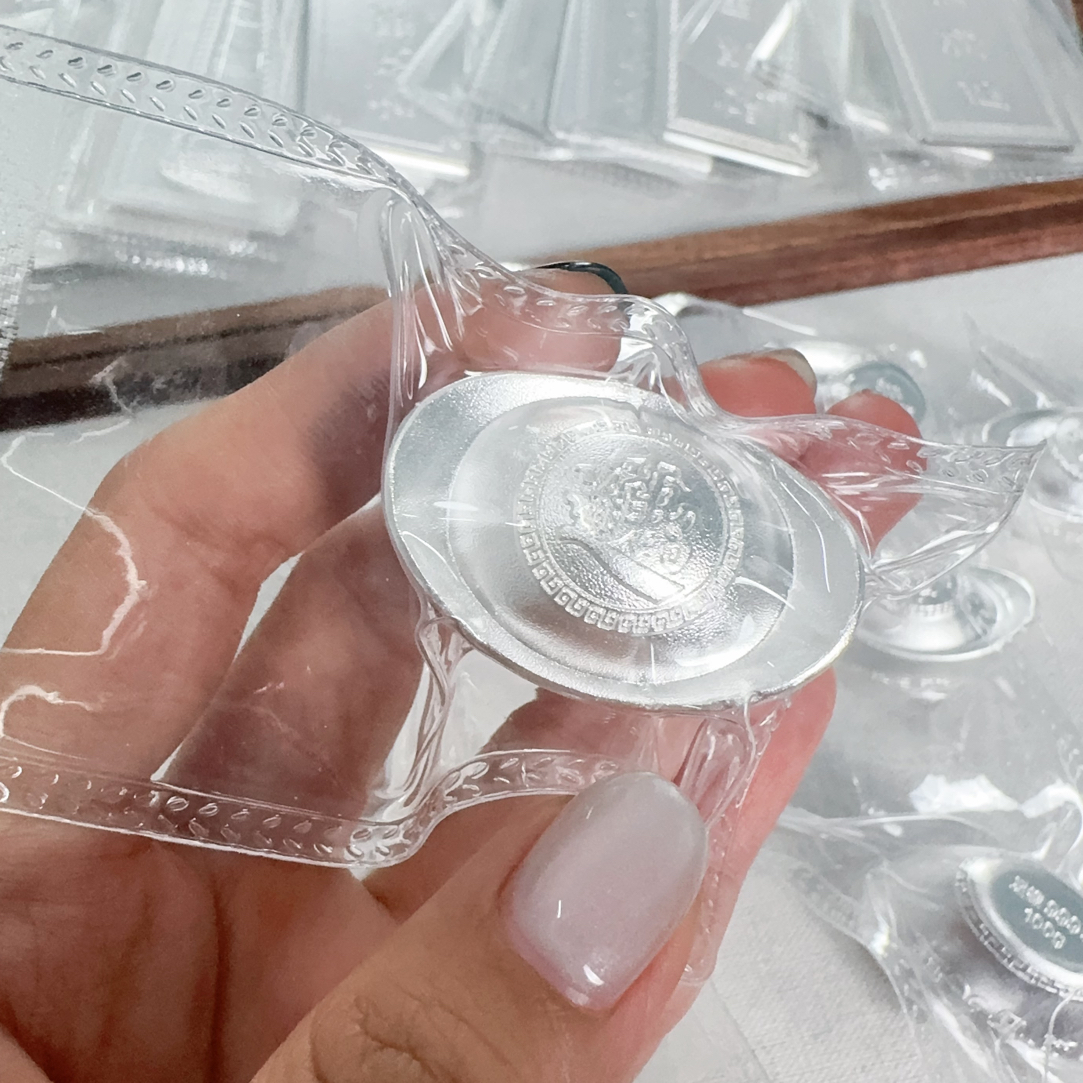 足银银制品 足银999.9银元宝，100克进宝白银可传承投资实心银制品
