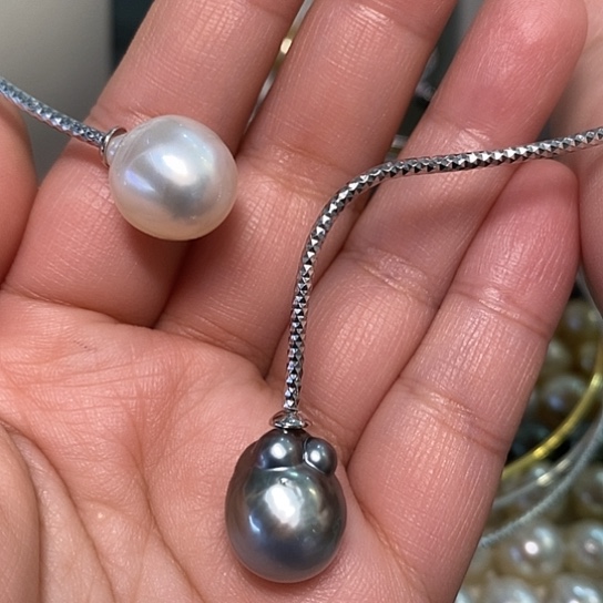 海水珍珠颈饰银S925镶嵌13.8-13.2