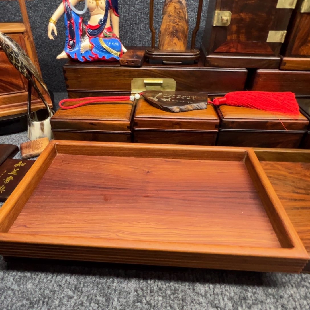 木国标红木奥氏黄檀茶盘尺寸32×18×3