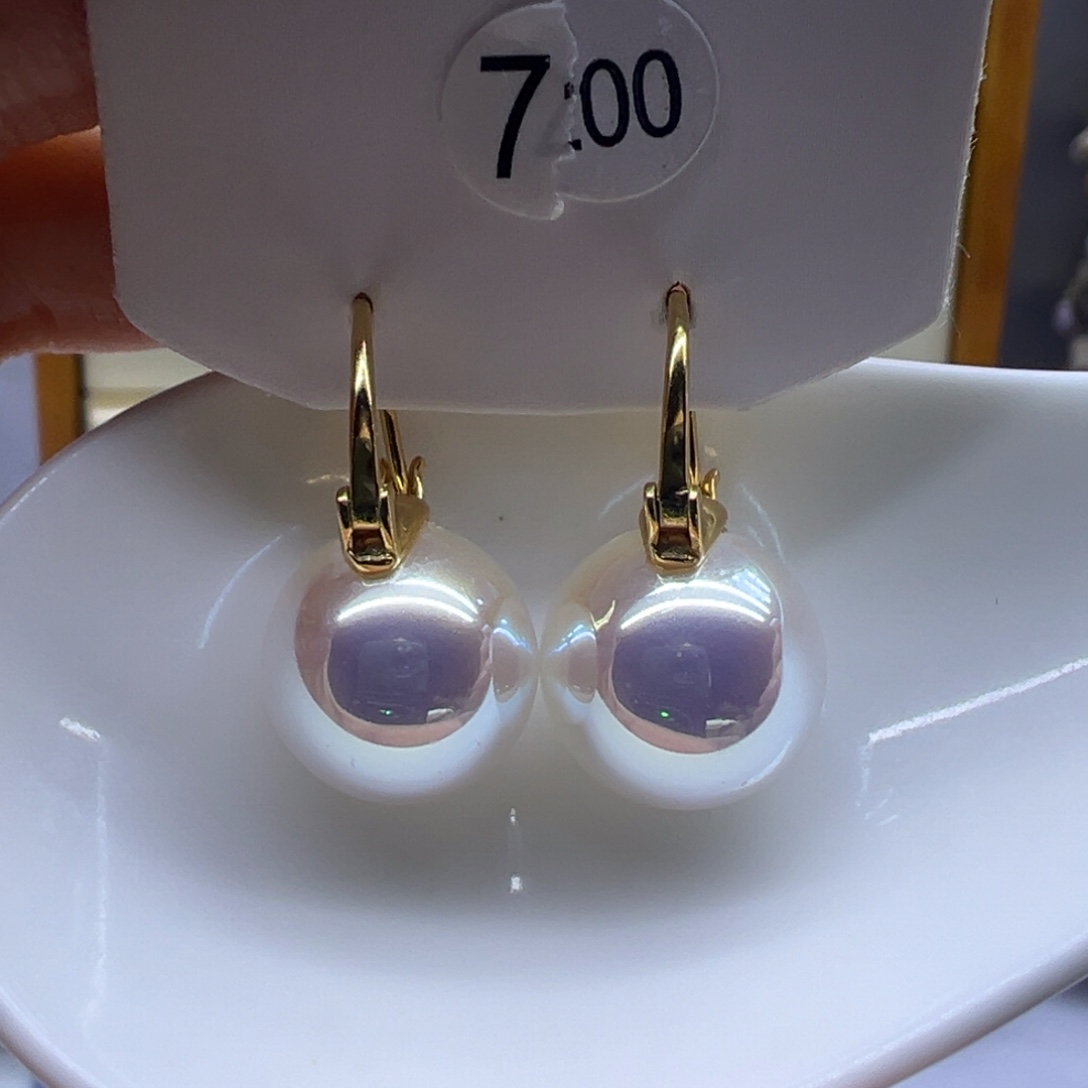 银S925镶嵌耳饰淡水珍珠