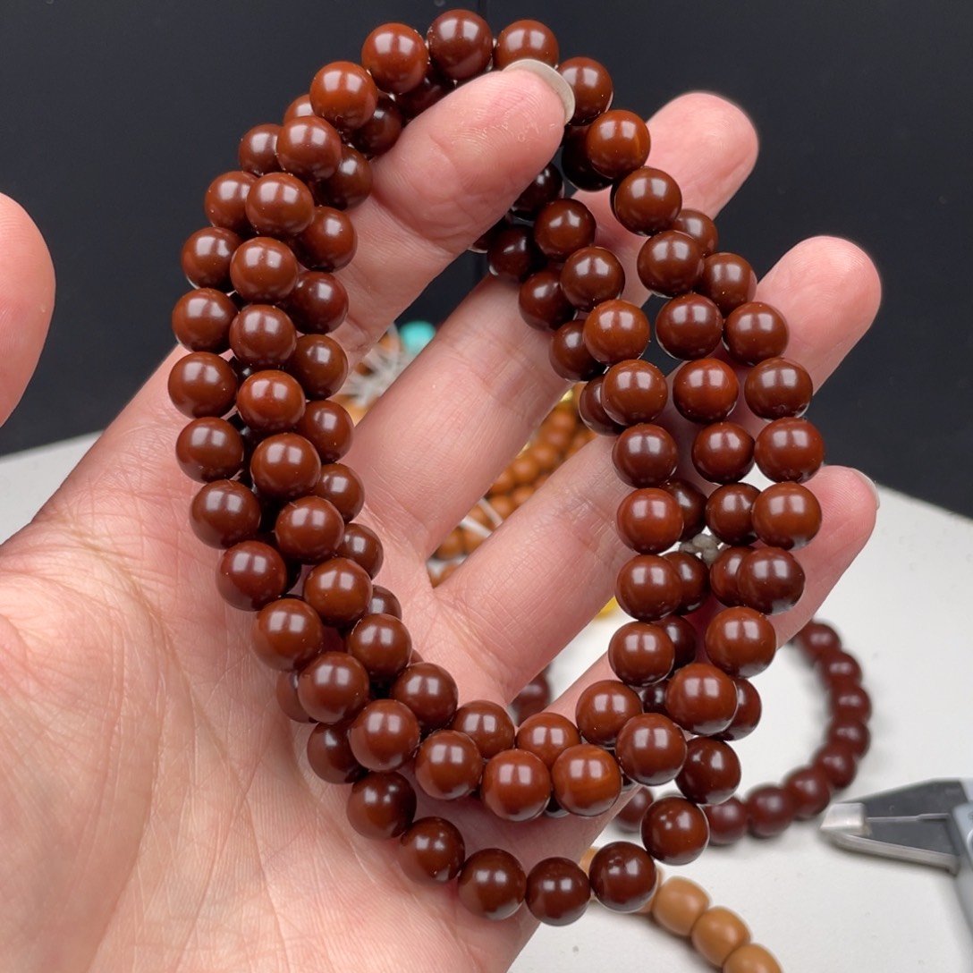 墨***肉猴头核桃手串圆200