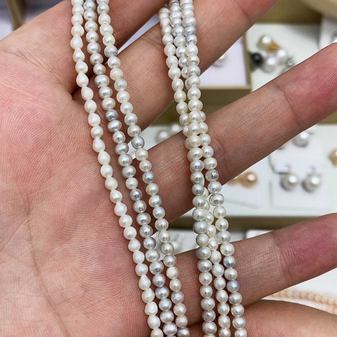 淡水珍珠3m特价珍珠项链微瑕银S925镶嵌
