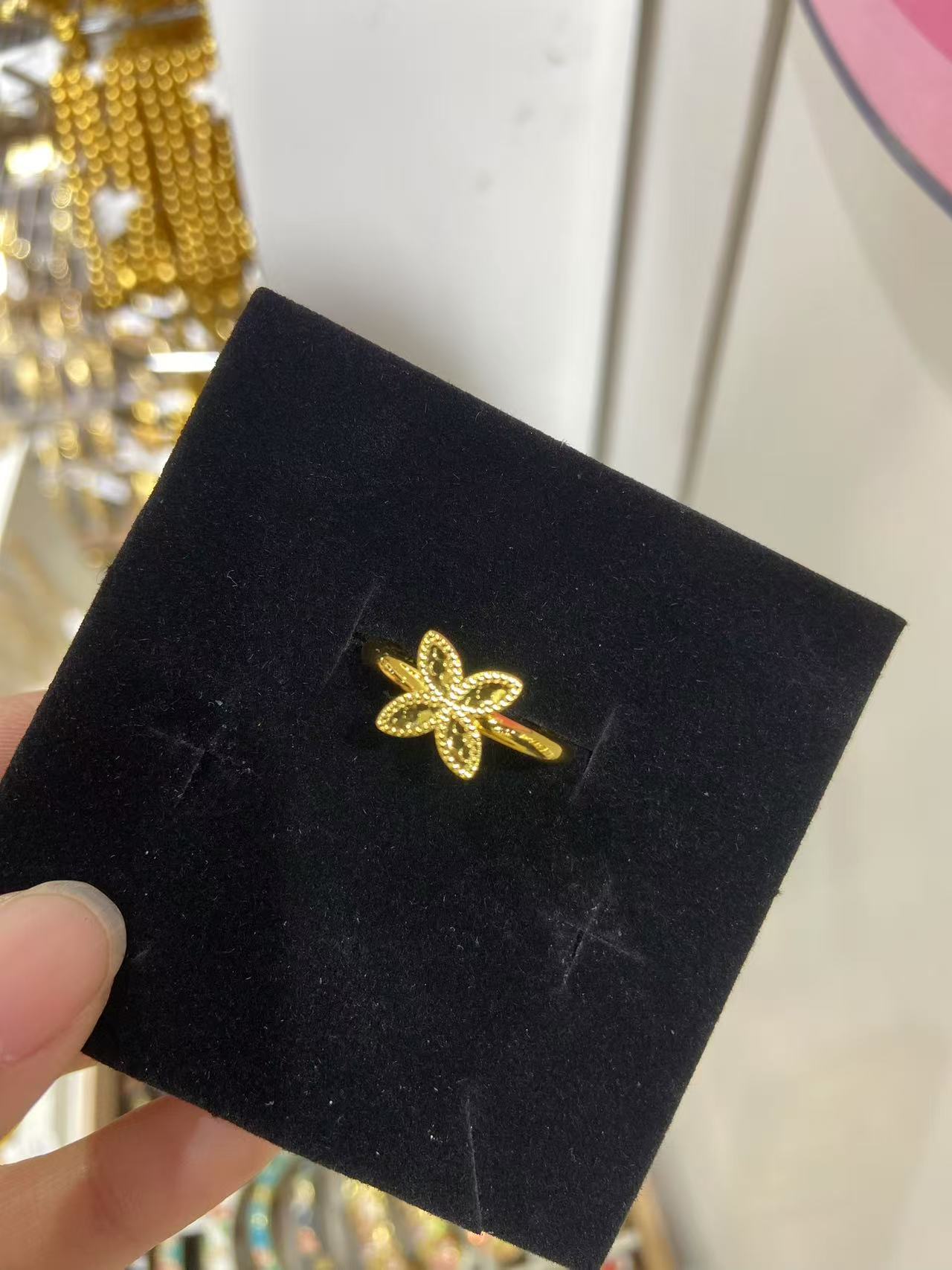 钛钢婚庆饰品 钛钢碎冰四叶草戒指