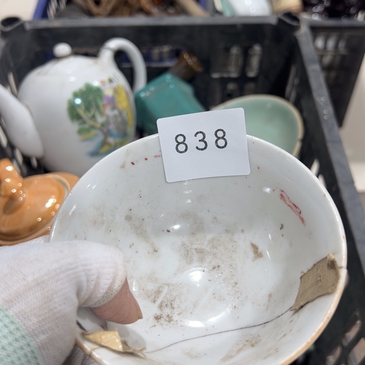 陶瓷渔**月工艺品摆件838