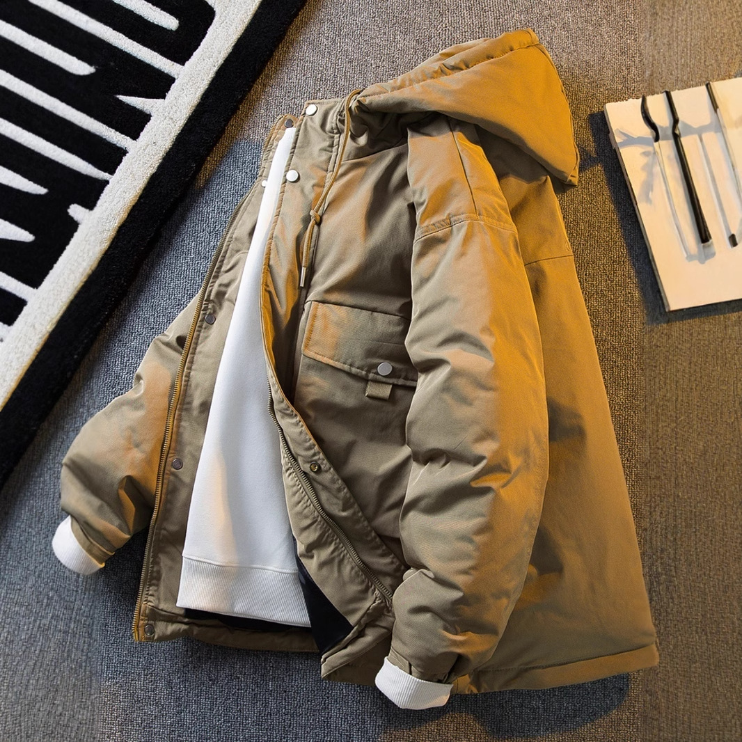 横派潮品日式山系潮牌工装棉衣男士冬季加厚保暖连帽棉服外套洋气