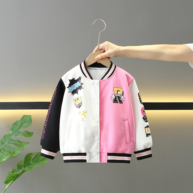 女童外套春秋款2025新款儿童棒球服中大童女孩宝宝春秋装休闲上衣