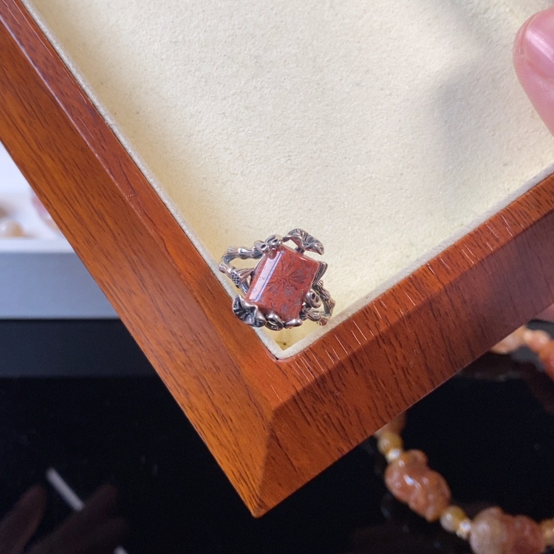 硅化珊瑚（珊瑚玉）合金戒指45