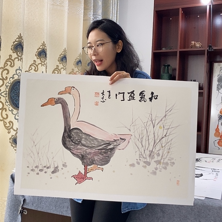 国画纯手绘国画写意作品45*68