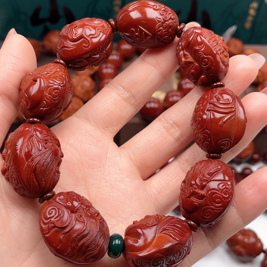 橄榄核手串欣*关公手串