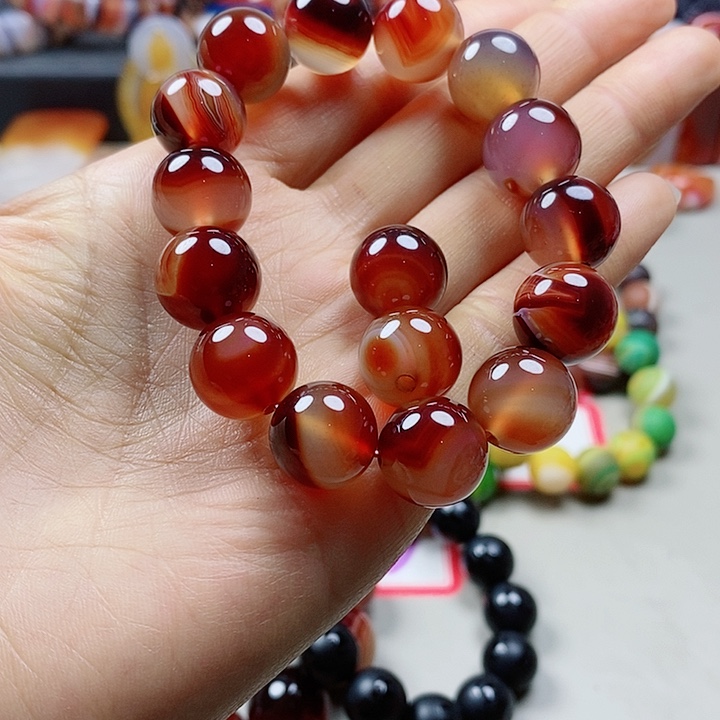 未镶嵌手链玛瑙/玉髓哈**乐