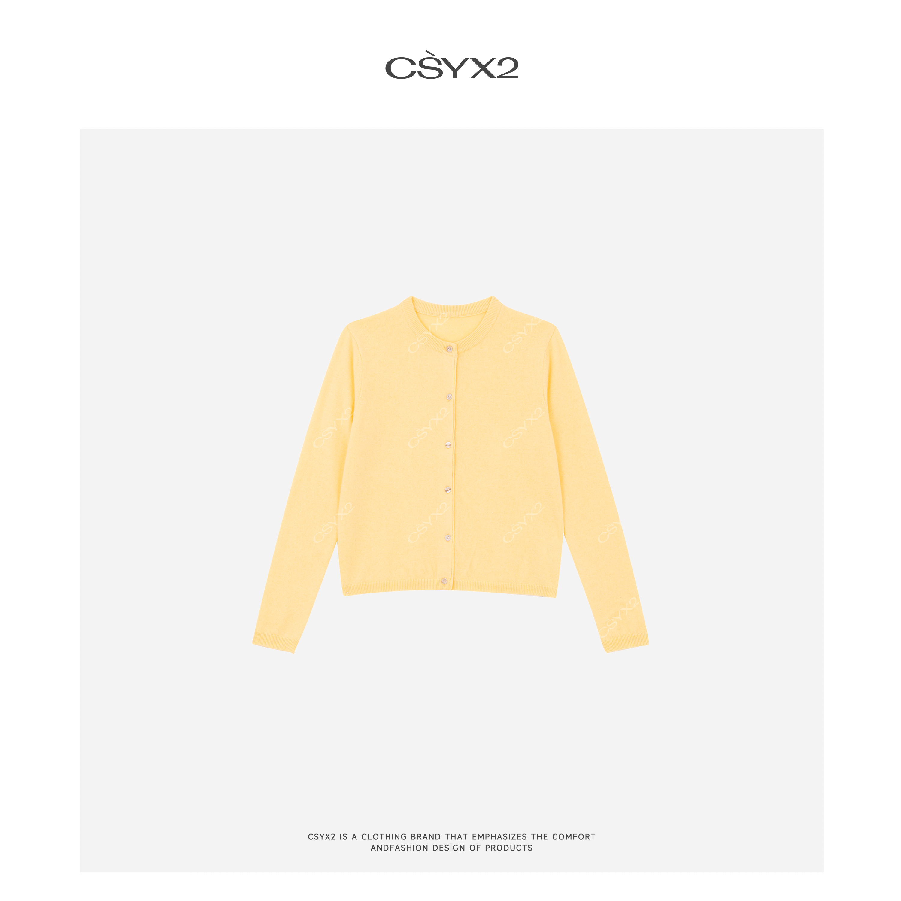 CsyX2-2025S/S早春新款“鸡蛋黄”100羊毛经典圆领毛衫CZ4DM009