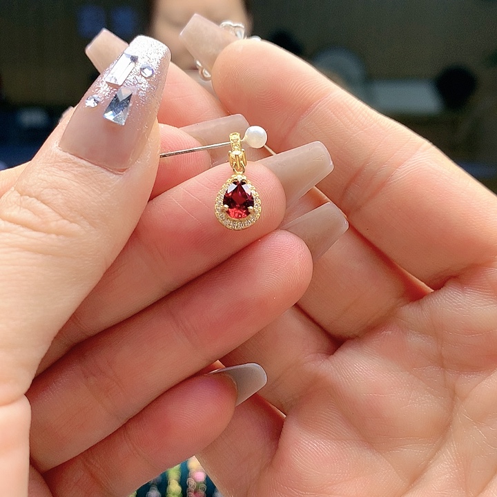 石榴石颈饰银S925镶嵌