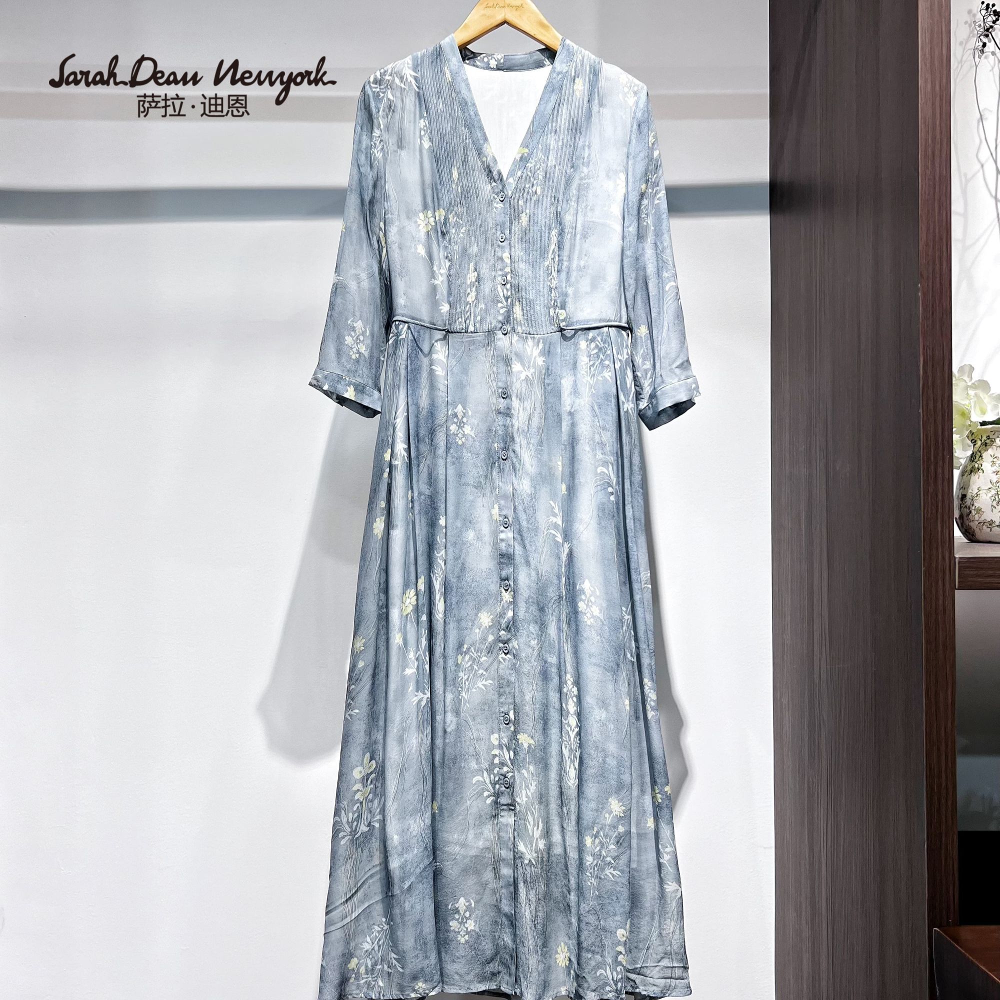 【萨拉迪恩】桑蚕丝时尚气质百搭大牌高端连衣裙