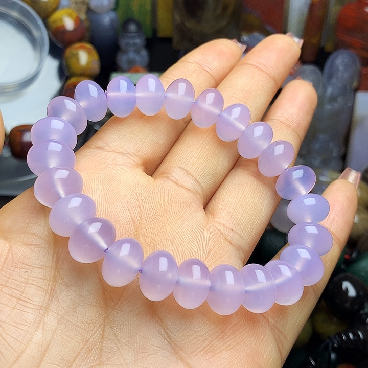c***l硅化玉未镶嵌手串紫冰算盘珠手串