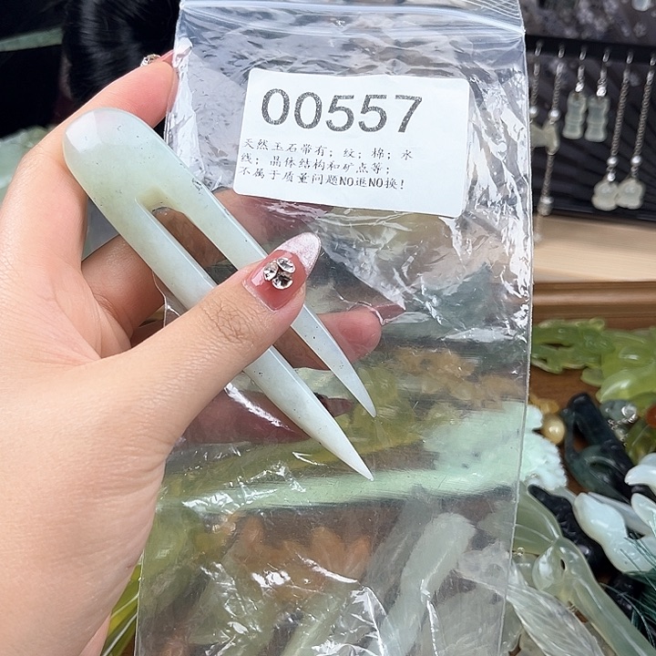 蛇纹石玉发簪合金