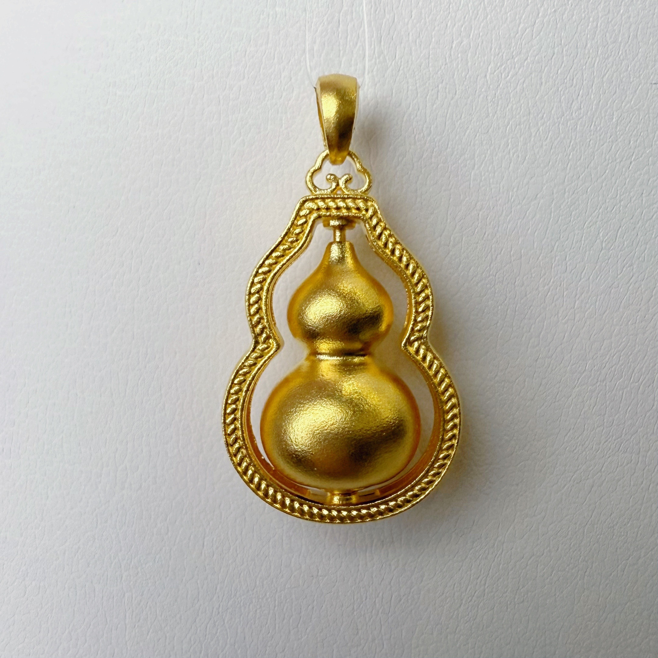足金999 古法葫芦黄金吊坠