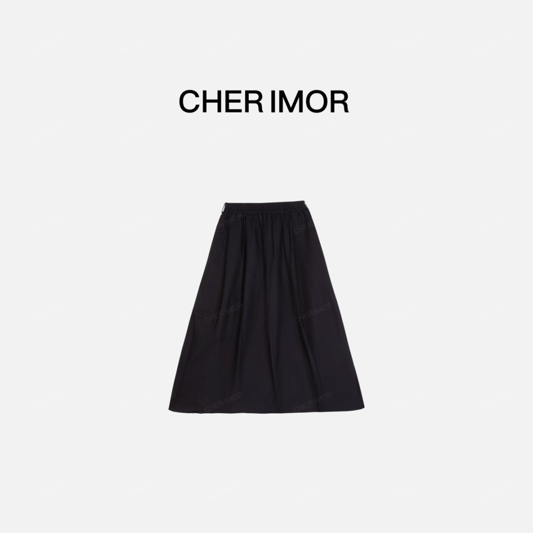  CHER IMOR【结构裙】百搭高腰松紧舒适休闲半身裙 7837 Hi Fortune