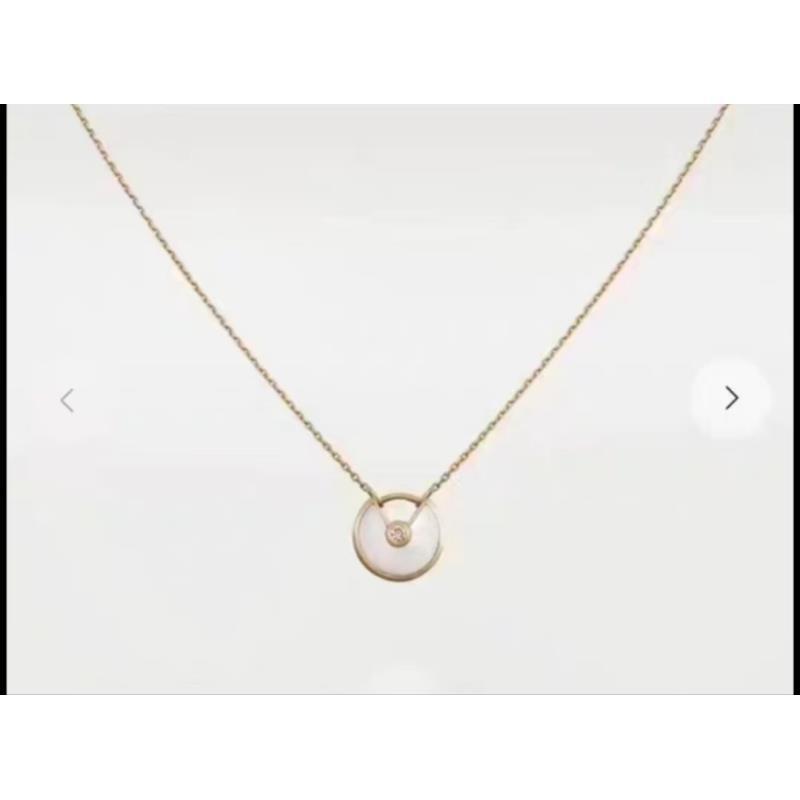 99新 Cartier/卡地亚  99新/18k黄金白贝母护身符项链