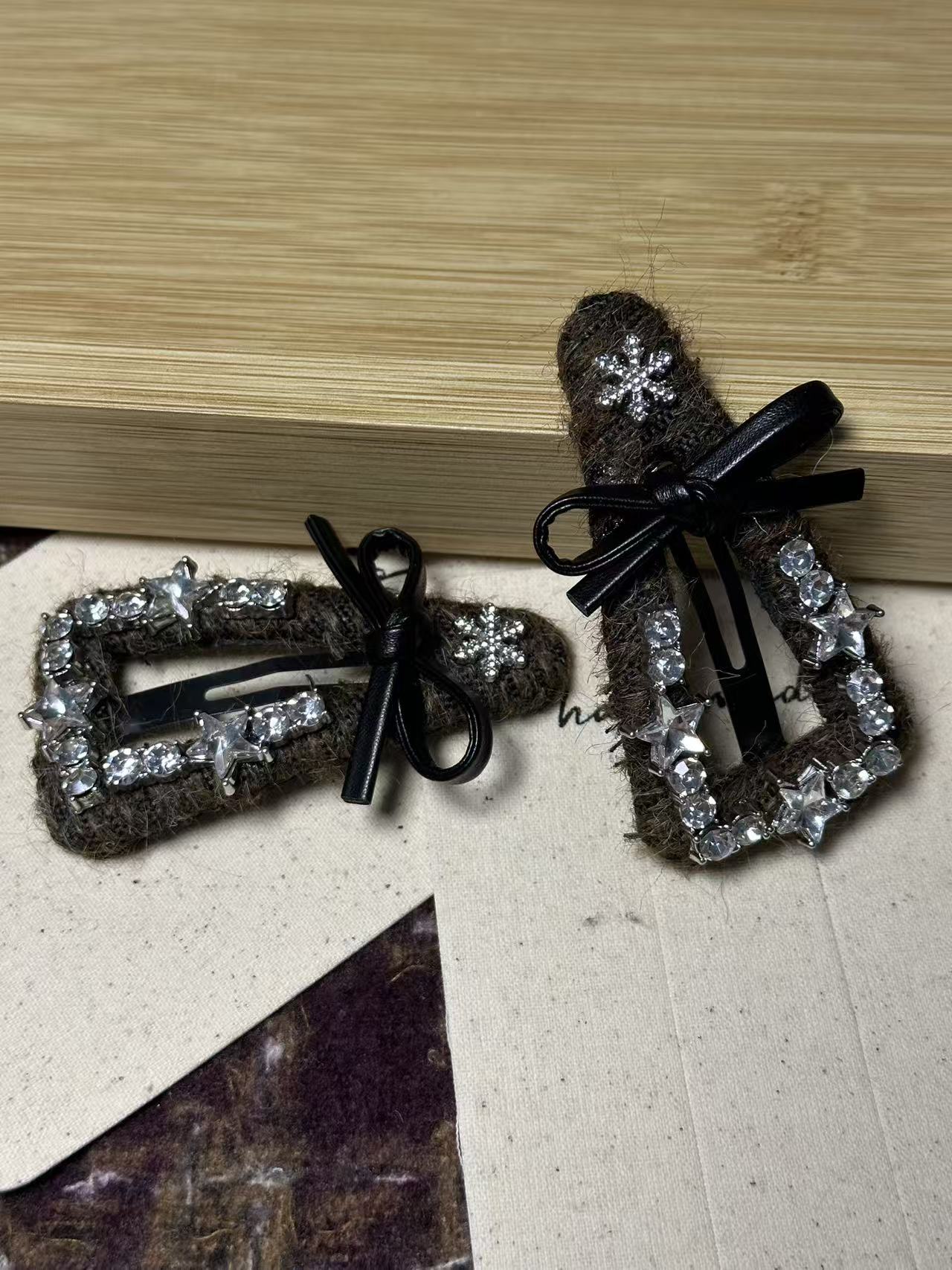 闪钻蝴蝶结BB夹混线可爱饰品韩版瑞丽风