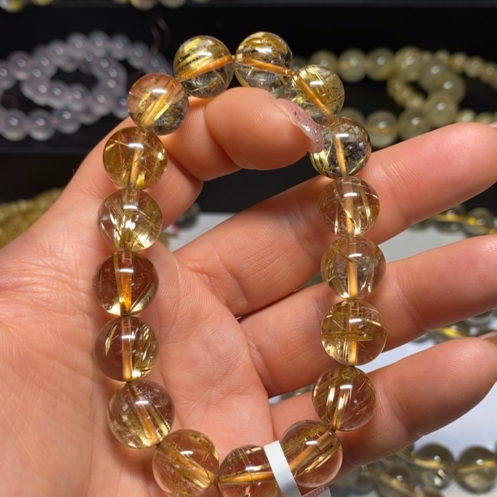 发晶手链未镶嵌鲍*潘天然钛晶手链