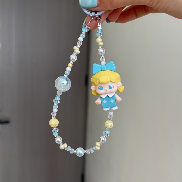 【图片区】扑克牌糖手工原创手机链装饰链米珠滴流