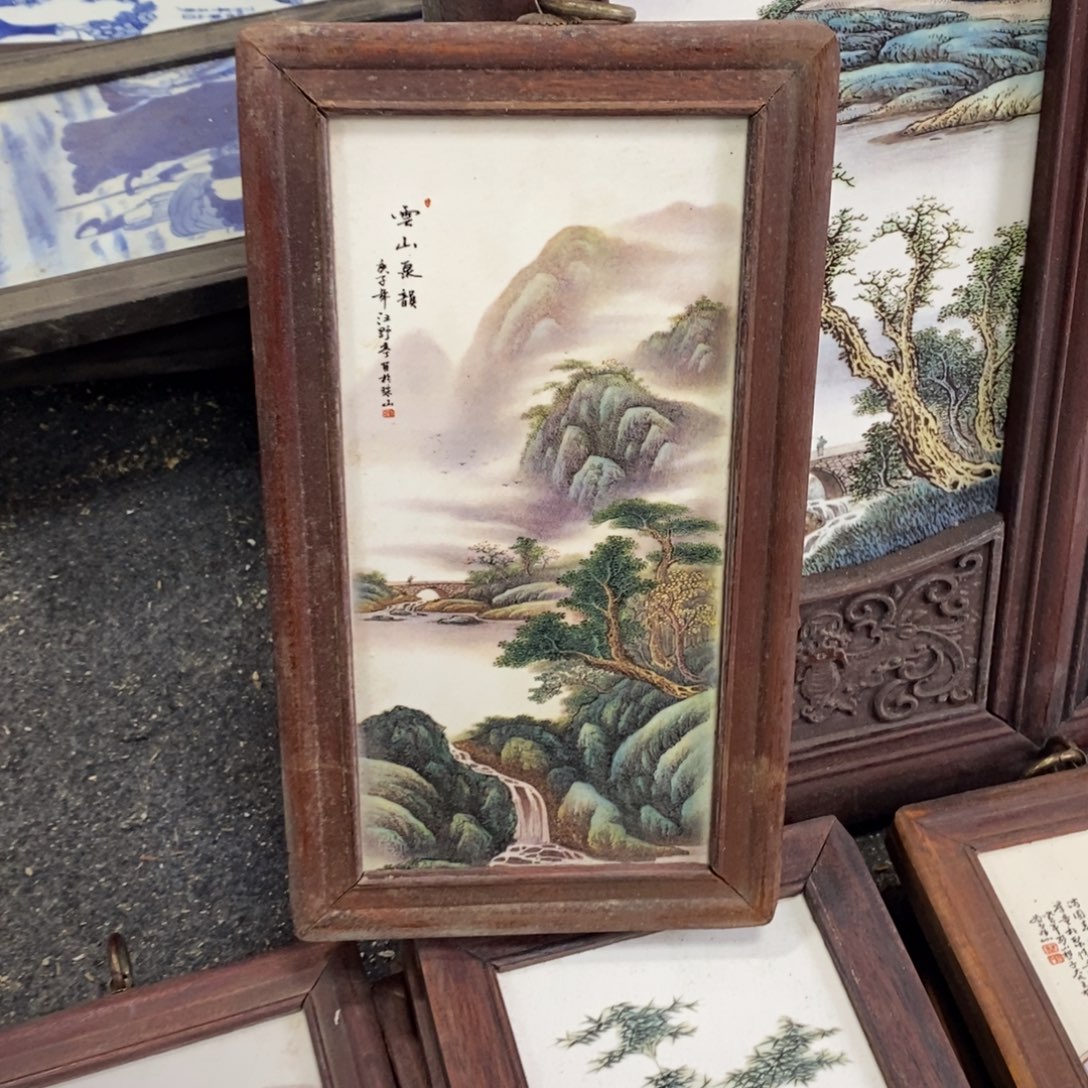 瓷28*16*1景德镇瓷板画柴窑烧制