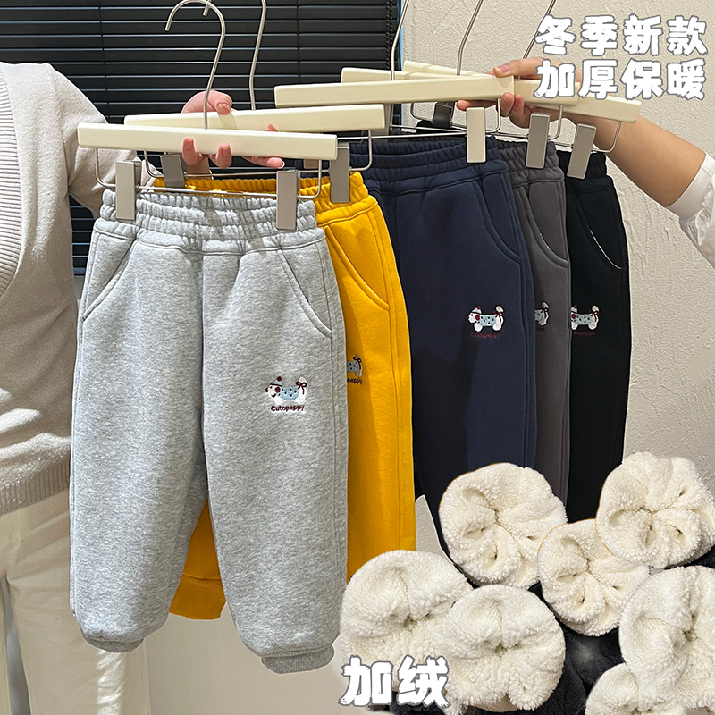 秋冬款女童潮款加绒加厚棉裤女宝宝韩版保暖外穿休闲裤子儿童童装