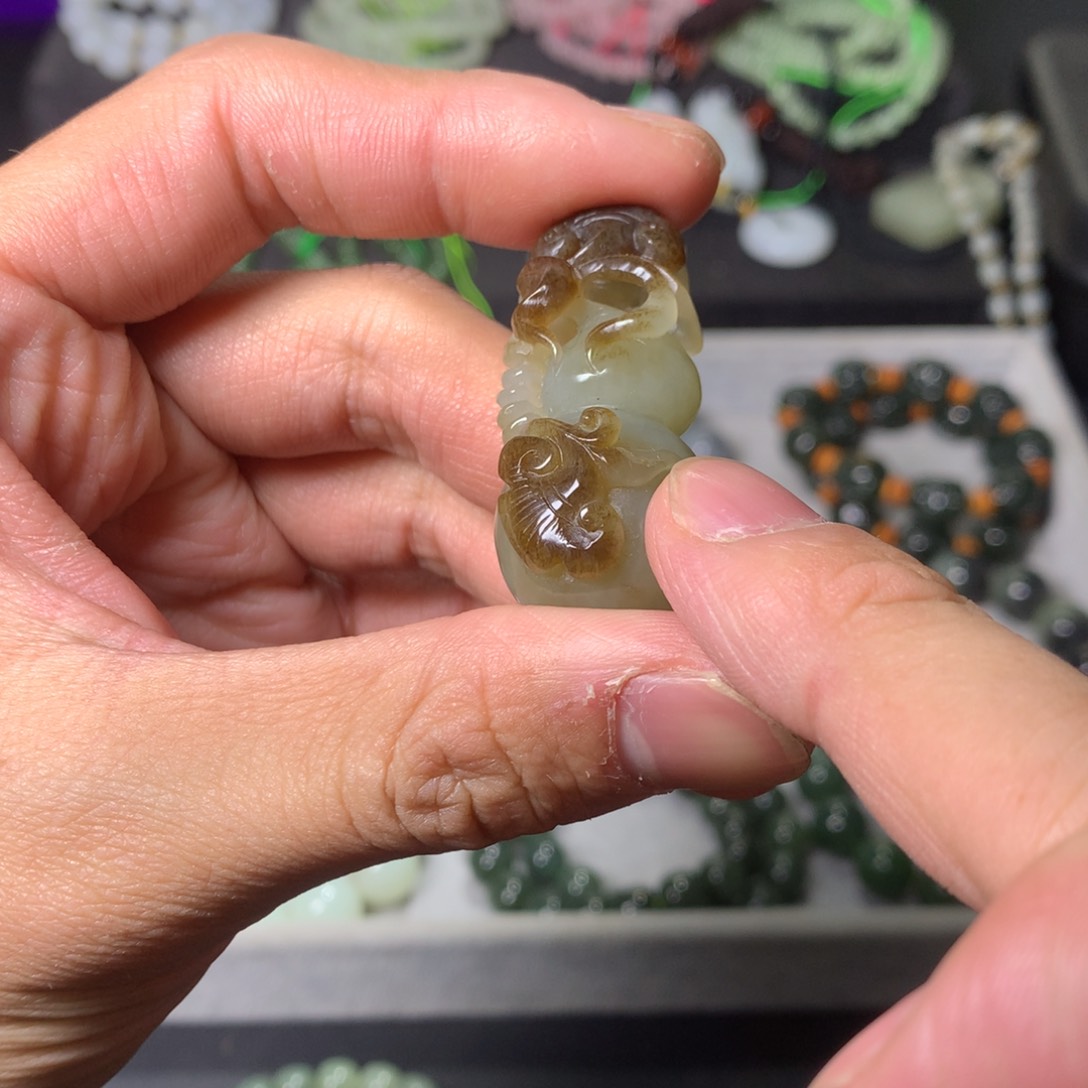 和田玉戒指未镶嵌和田玉葫芦挂件