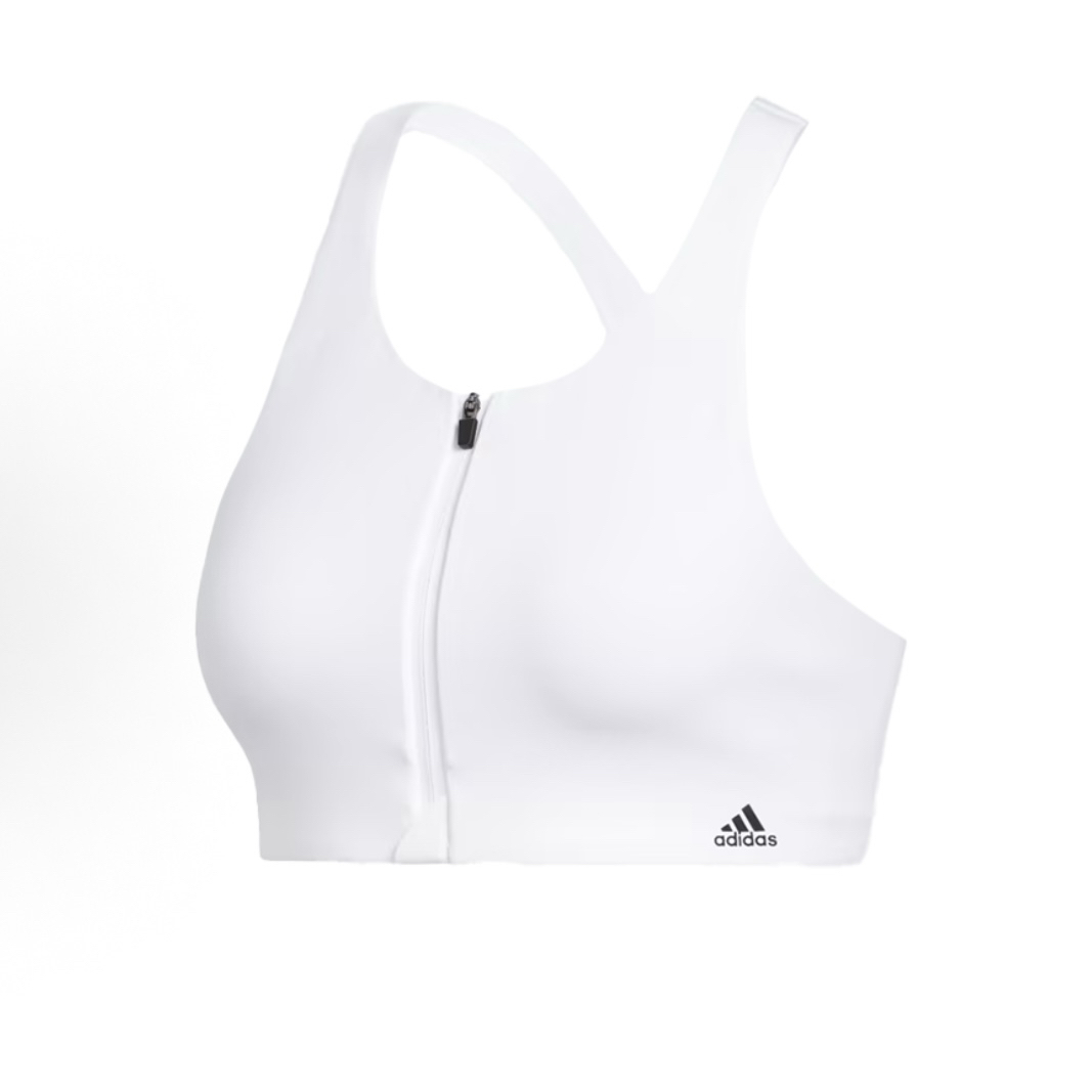 adidas PerformanceULT 双肩带纯色拉链文胸 女款 白色FL2388