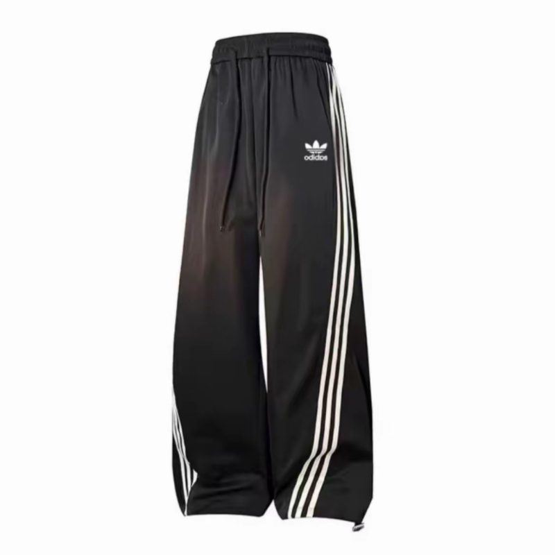 宽松阔腿卫裤直筒直筒裤拼接时尚百搭夏季长裤休闲裤