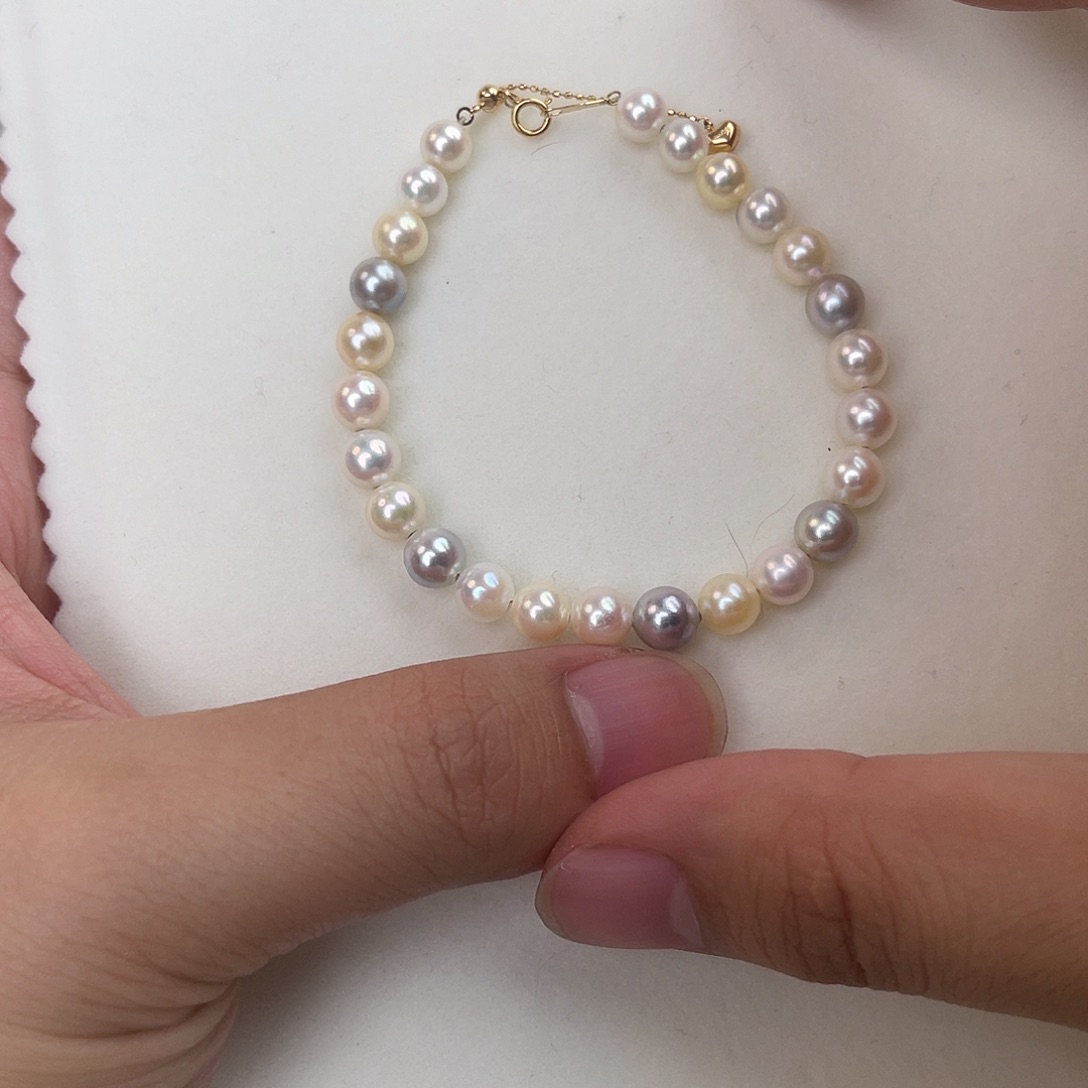 海水珍珠18K金镶嵌手绳