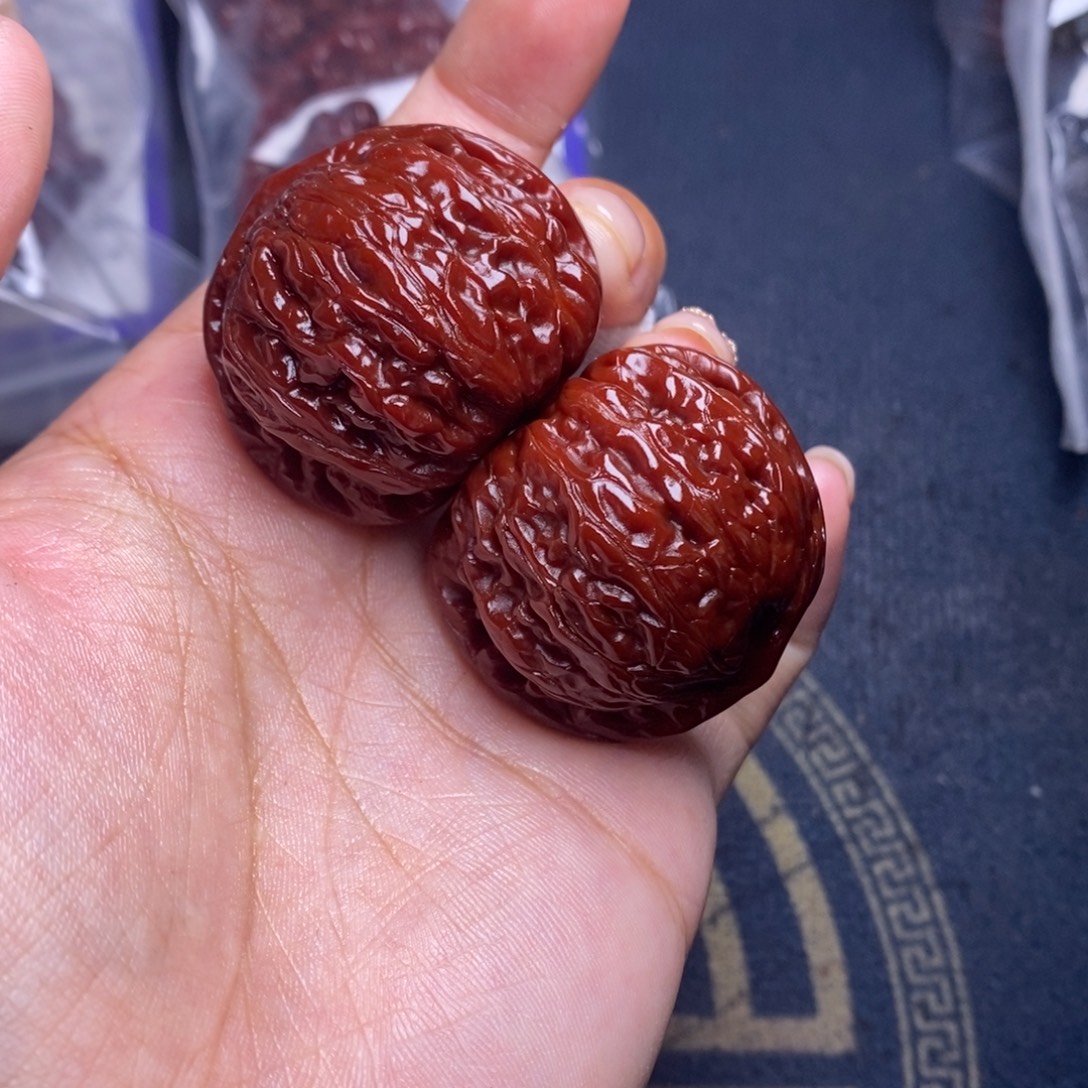 吊坠文玩核桃玉龙粗筋38