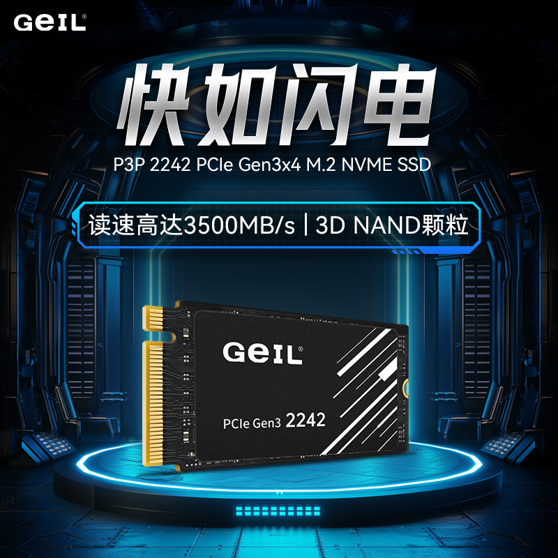 Geil/金邦P3P 2242固态硬盘1T m.2 Pcie3.0NVME SSD掌机游戏高速