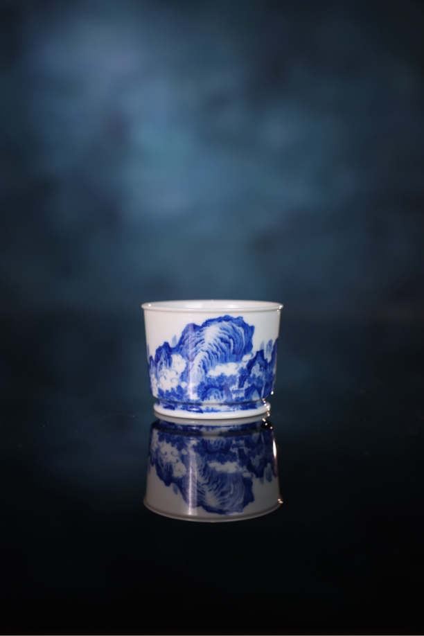 寻山晓隐溪山图容天杯茶杯陶瓷
