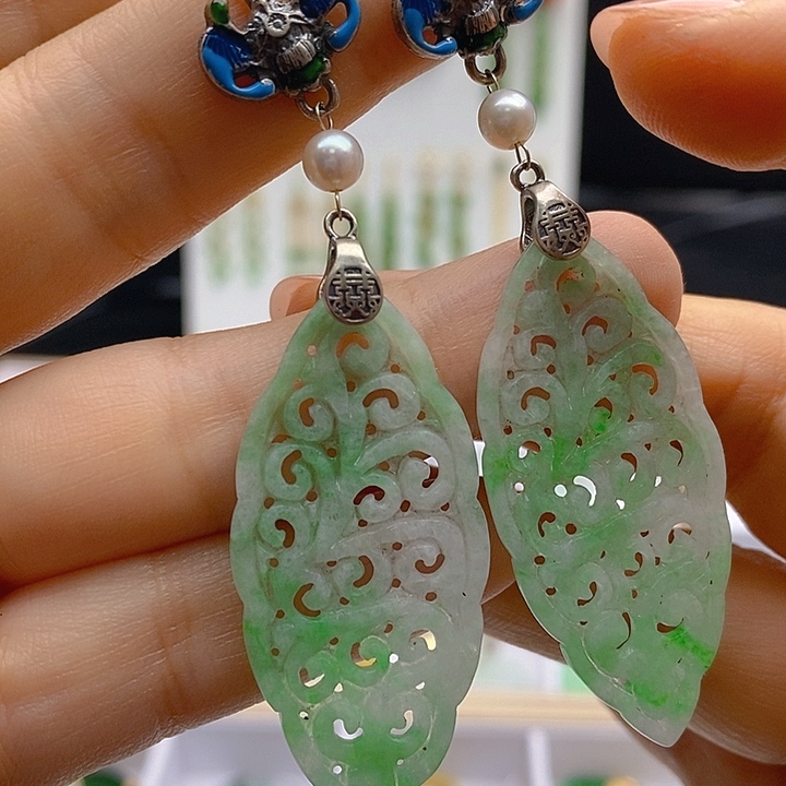 翡翠未镶嵌耳饰翡翠