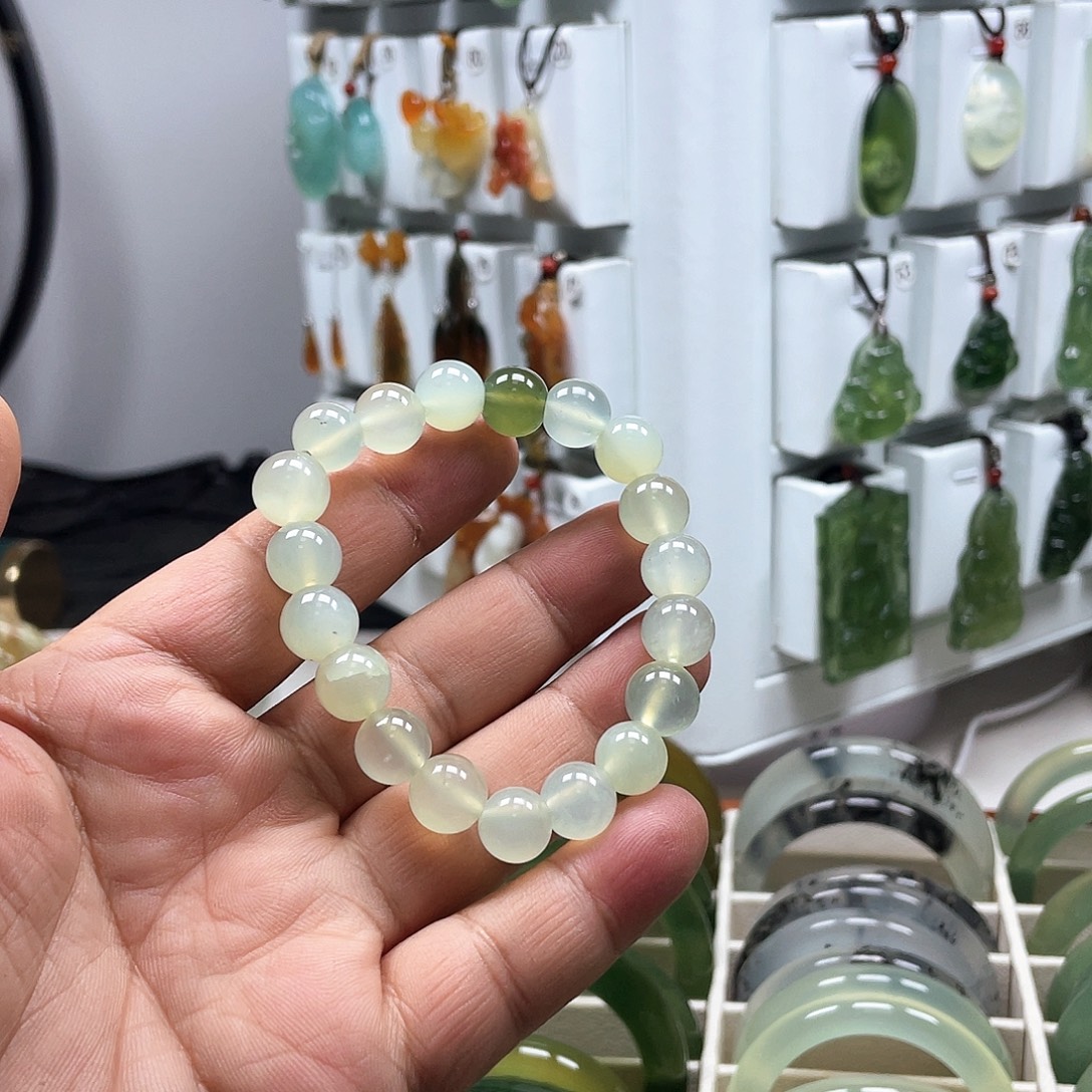 合金蛇纹石玉手链