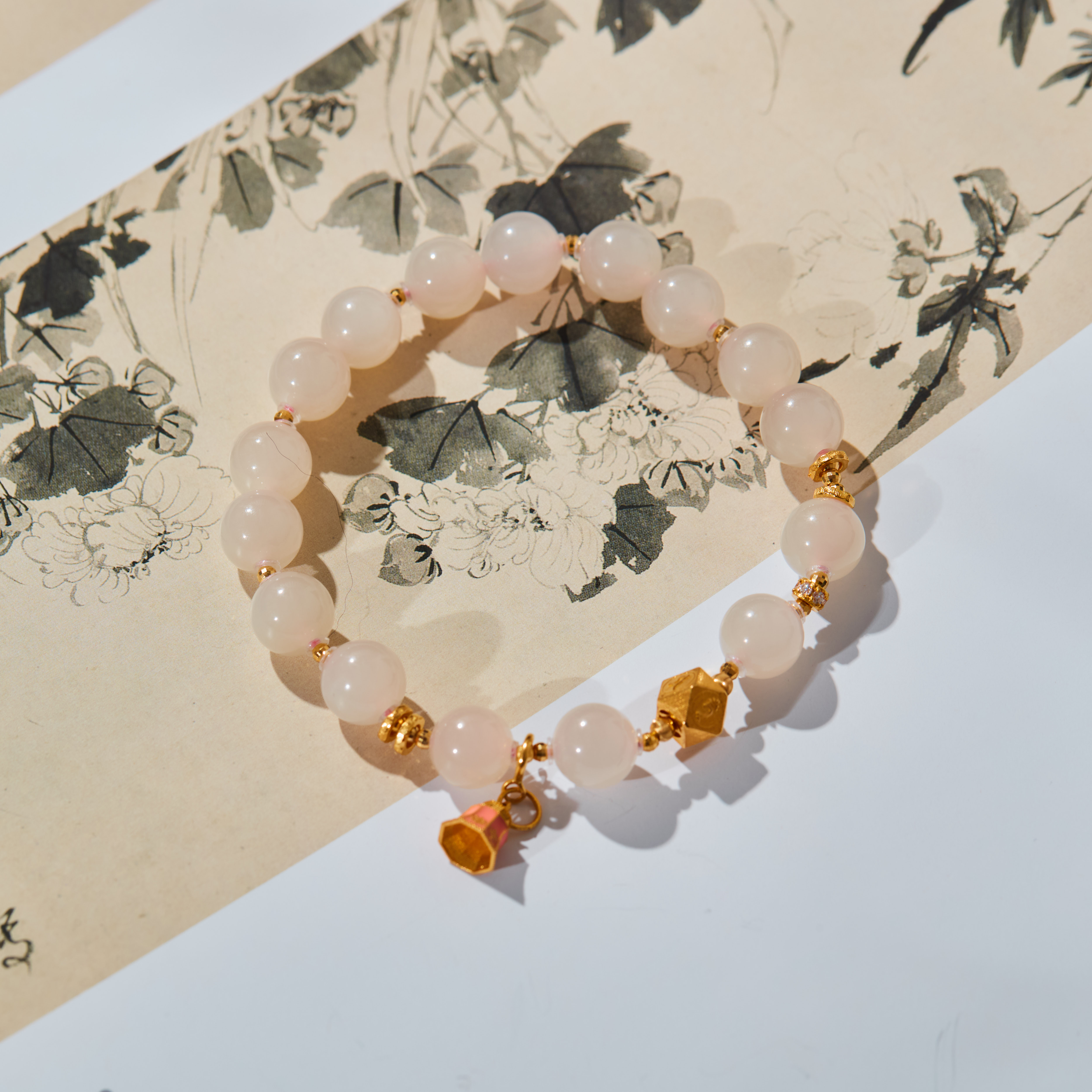 【云上雅岚】18K藕粉圆珠单圈手串多样性发一#XYGD273205-B