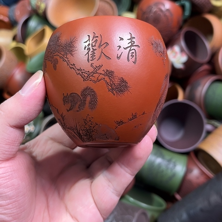 紫砂茶杯全手工紫砂主人杯