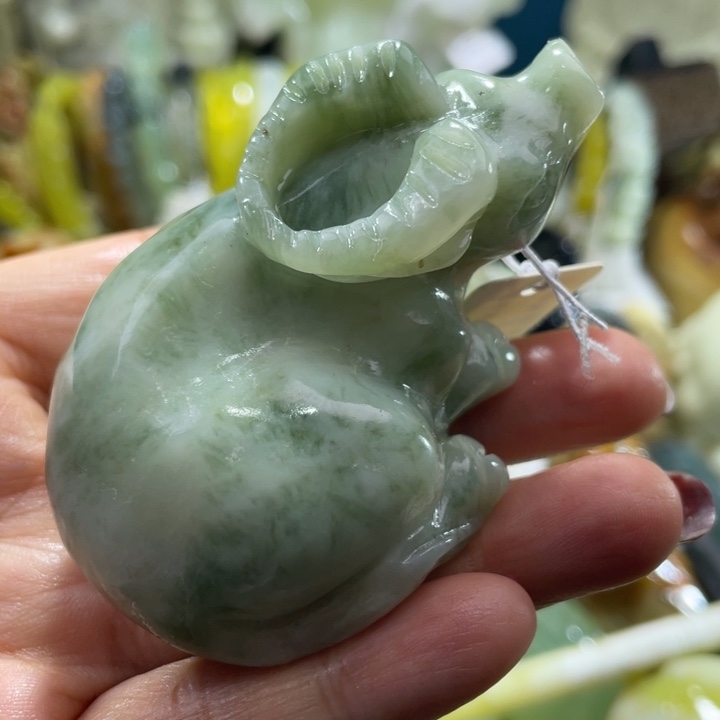 岫玉未镶嵌手把老油翠