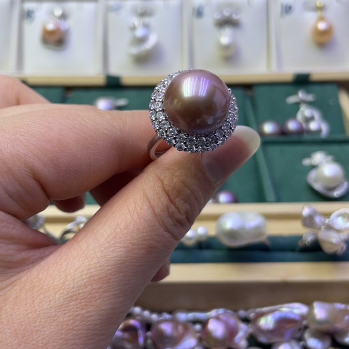 淡水珍珠戒指合金