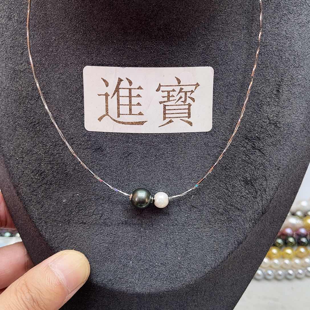 海水珍珠银S925镶嵌颈饰