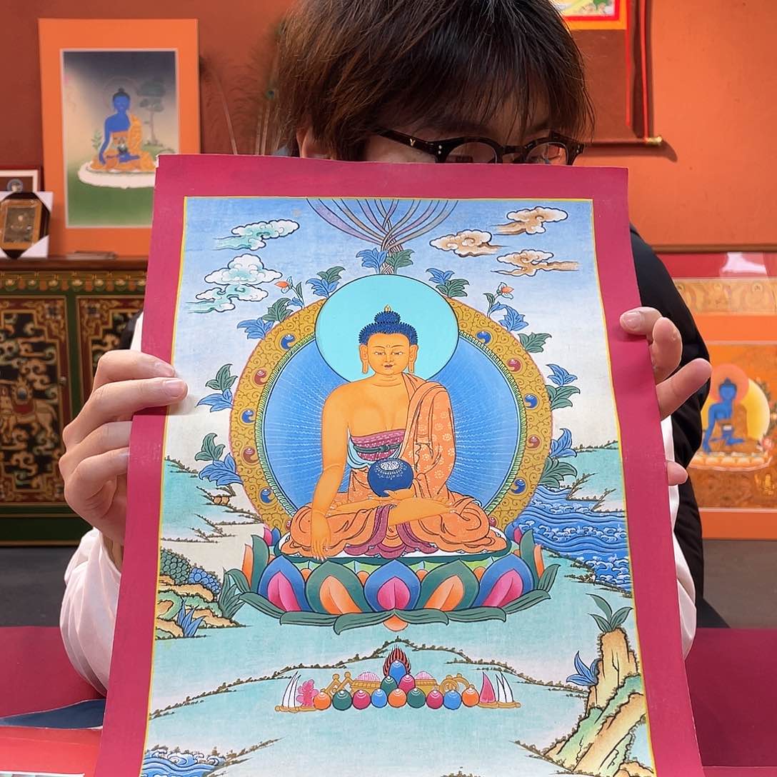 卷轴画25×35释迦纯手绘